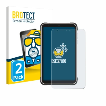 Parte frontale di una confezione del prodotto con il logo del marchio BROTECT. Accanto è raffigurato il dispositivo Ulefone Ru