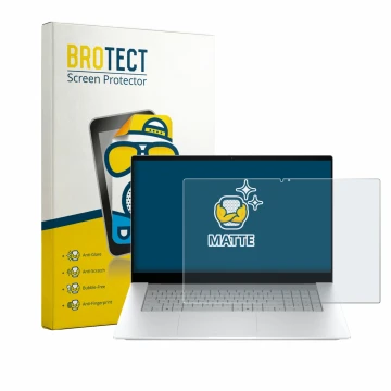 Parte frontale di una confezione del prodotto con il logo del marchio BROTECT. Accanto è raffigurato il dispositivo HP OmniBoo