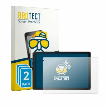 Parte frontale di una confezione del prodotto con il logo del marchio BROTECT. Accanto è raffigurato il dispositivo Laptok Tab