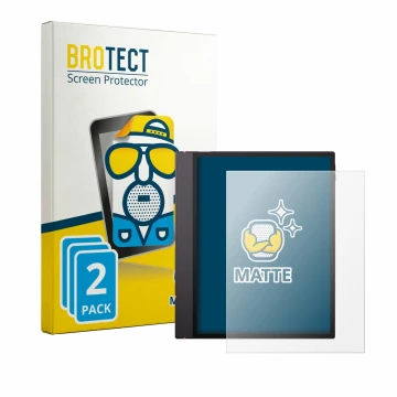 Parte frontale di una confezione del prodotto con il logo del marchio BROTECT. Accanto è raffigurato il dispositivo Boox Note 
