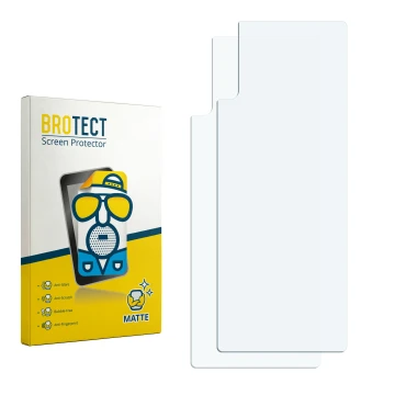 Parte frontale di una confezione del prodotto con il logo del marchio BROTECT. Accanto si trova la protezione per lo schermo c