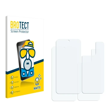 Parte frontale di una confezione del prodotto con il logo del marchio BROTECT. Accanto si trova la protezione per lo schermo c