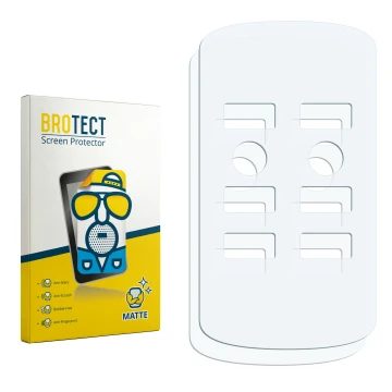 Parte frontale di una confezione del prodotto con il logo del marchio BROTECT. Accanto si trova la protezione per lo schermo c