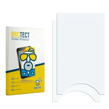 Parte frontale di una confezione del prodotto con il logo del marchio BROTECT. Accanto si trova la protezione per lo schermo c