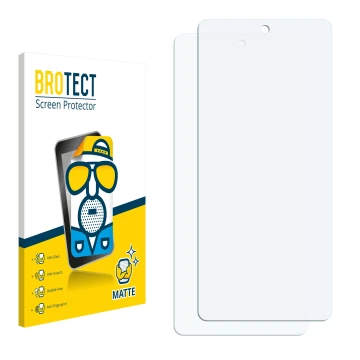 Parte frontale di una confezione del prodotto con il logo del marchio BROTECT. Accanto si trova la protezione per lo schermo c