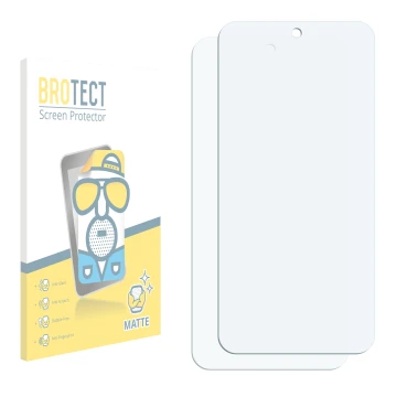 Parte frontale di una confezione del prodotto con il logo del marchio BROTECT. Accanto si trova la protezione per lo schermo c