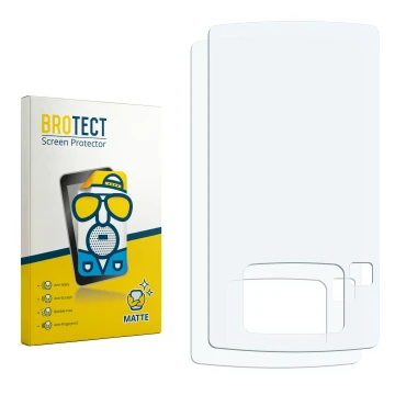 Parte frontale di una confezione del prodotto con il logo del marchio BROTECT. Accanto si trova la protezione per lo schermo c