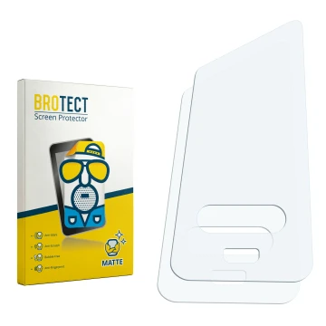Parte frontale di una confezione del prodotto con il logo del marchio BROTECT. Accanto si trova la protezione per lo schermo c