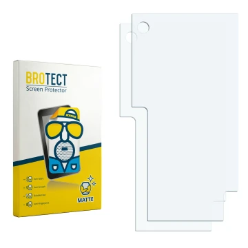 Parte frontale di una confezione del prodotto con il logo del marchio BROTECT. Accanto si trova la protezione per lo schermo c
