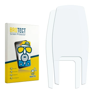 Parte frontale di una confezione del prodotto con il logo del marchio BROTECT. Accanto si trova la protezione per lo schermo c