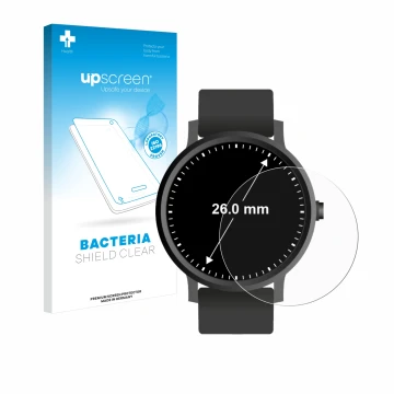 Parte frontale di una confezione del prodotto con il logo del marchio upscreen. Accanto è raffigurato il dispositivo Orologi (