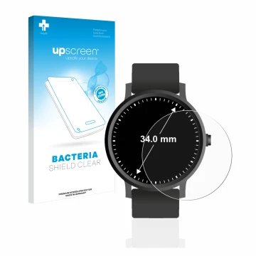 Parte frontale di una confezione del prodotto con il logo del marchio upscreen. Accanto è raffigurato il dispositivo Orologi (