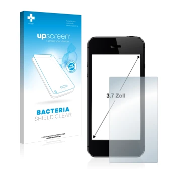 Parte frontale di una confezione del prodotto con il logo del marchio upscreen. Accanto è raffigurato il dispositivo con la re