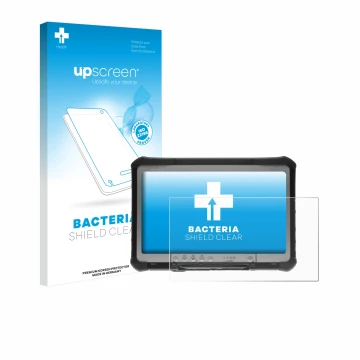 Parte frontale di una confezione del prodotto con il logo del marchio upscreen. Accanto è raffigurato il dispositivo Panasonic