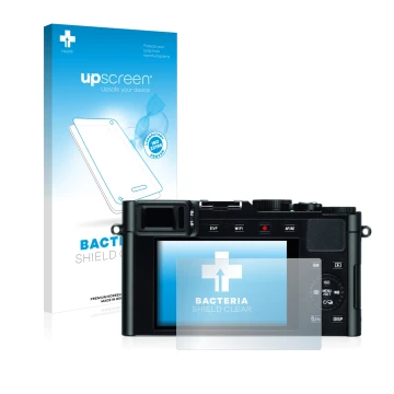 Parte frontale di una confezione del prodotto con il logo del marchio upscreen. Accanto è raffigurato il dispositivo Leica D-L