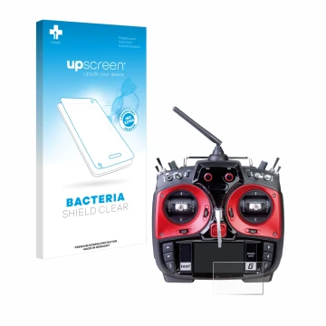 Parte frontale di una confezione del prodotto con il logo del marchio upscreen. Accanto è raffigurato il dispositivo Graupner 