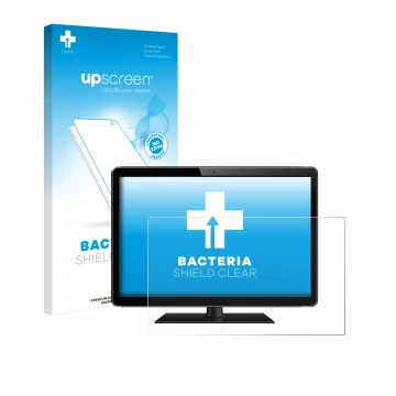 Parte frontale di una confezione del prodotto con il logo del marchio upscreen. Accanto è raffigurato il dispositivo con la re