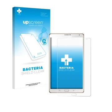 Parte frontale di una confezione del prodotto con il logo del marchio upscreen. Accanto è raffigurato il dispositivo Samsung G