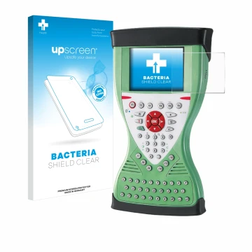 Parte frontale di una confezione del prodotto con il logo del marchio upscreen. Accanto è raffigurato il dispositivo Leica Viv