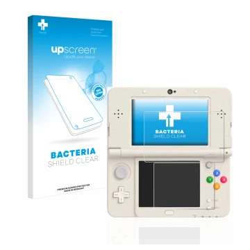 Parte frontale di una confezione del prodotto con il logo del marchio upscreen. Accanto è raffigurato il dispositivo Nintendo 
