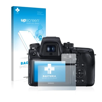 Parte frontale di una confezione del prodotto con il logo del marchio upscreen. Accanto è raffigurato il dispositivo Samsung N