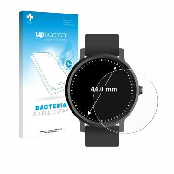 Parte frontale di una confezione del prodotto con il logo del marchio upscreen. Accanto è raffigurato il dispositivo Orologi (