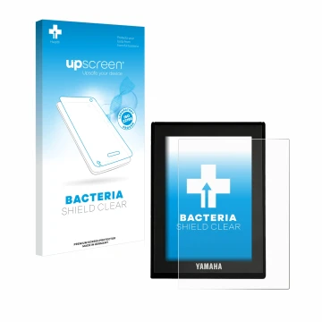 Parte frontale di una confezione del prodotto con il logo del marchio upscreen. Accanto è raffigurato il dispositivo Yamaha LC