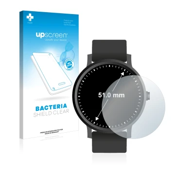 Parte frontale di una confezione del prodotto con il logo del marchio upscreen. Accanto è raffigurato il dispositivo Orologi (