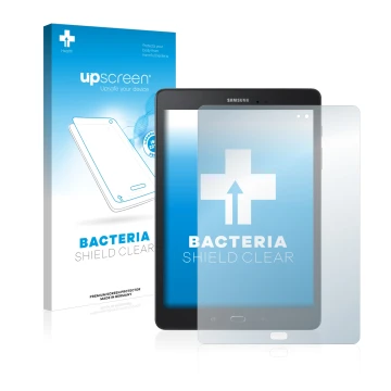 Parte frontale di una confezione del prodotto con il logo del marchio upscreen. Accanto è raffigurato il dispositivo Samsung G