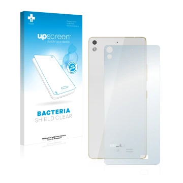 Parte frontale di una confezione del prodotto con il logo del marchio upscreen. Accanto è raffigurato il dispositivo BLU Vivo 