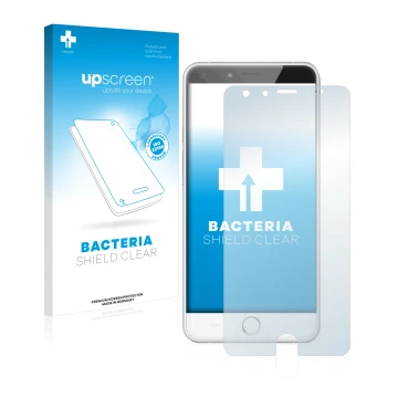 Parte frontale di una confezione del prodotto con il logo del marchio upscreen. Accanto è raffigurato il dispositivo Ulefone B