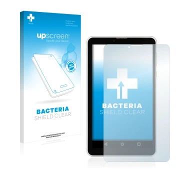 Parte frontale di una confezione del prodotto con il logo del marchio upscreen. Accanto è raffigurato il dispositivo Chuwi Vi7