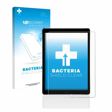 Parte frontale di una confezione del prodotto con il logo del marchio upscreen. Accanto è raffigurato il dispositivo Apple iPa
