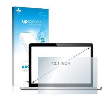 Parte frontale di una confezione del prodotto con il logo del marchio upscreen. Accanto è raffigurato il dispositivo con la re