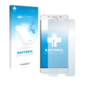 Parte frontale di una confezione del prodotto con il logo del marchio upscreen. Accanto è raffigurato il dispositivo Samsung G