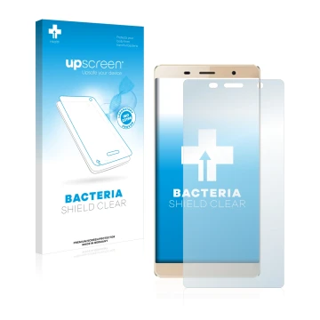 Parte frontale di una confezione del prodotto con il logo del marchio upscreen. Accanto è raffigurato il dispositivo Milai M8 