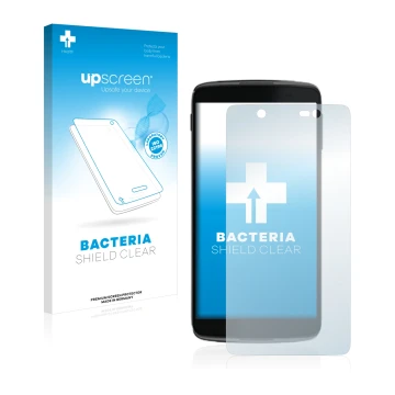 Parte frontale di una confezione del prodotto con il logo del marchio upscreen. Accanto è raffigurato il dispositivo Alcatel O