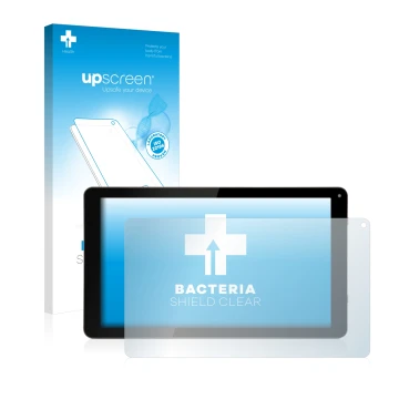 Parte frontale di una confezione del prodotto con il logo del marchio upscreen. Accanto è raffigurato il dispositivo GoClever 