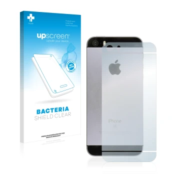 Parte frontale di una confezione del prodotto con il logo del marchio upscreen. Accanto è raffigurato il dispositivo Apple iPh