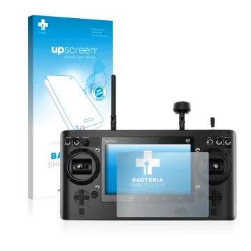 Parte frontale di una confezione del prodotto con il logo del marchio upscreen. Accanto è raffigurato il dispositivo Yuneec ST