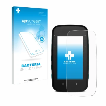 Parte frontale di una confezione del prodotto con il logo del marchio upscreen. Accanto è raffigurato il dispositivo CompeGPS 