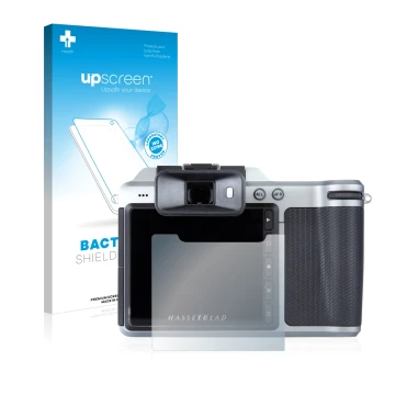 Parte frontale di una confezione del prodotto con il logo del marchio upscreen. Accanto è raffigurato il dispositivo Hasselbla