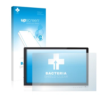 Parte frontale di una confezione del prodotto con il logo del marchio upscreen. Accanto è raffigurato il dispositivo Huion GT2