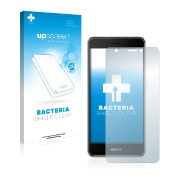 Parte frontale di una confezione del prodotto con il logo del marchio upscreen. Accanto è raffigurato il dispositivo Huawei No