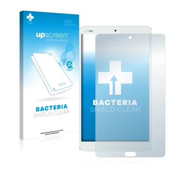 Parte frontale di una confezione del prodotto con il logo del marchio upscreen. Accanto è raffigurato il dispositivo Huawei Me