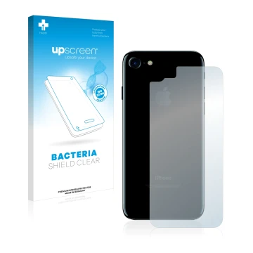 Parte frontale di una confezione del prodotto con il logo del marchio upscreen. Accanto è raffigurato il dispositivo Apple iPh
