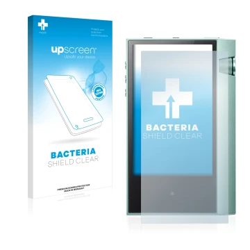 Parte frontale di una confezione del prodotto con il logo del marchio upscreen. Accanto è raffigurato il dispositivo Astell&Ke