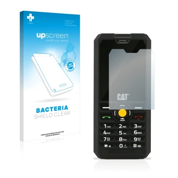 Parte frontale di una confezione del prodotto con il logo del marchio upscreen. Accanto è raffigurato il dispositivo Caterpill