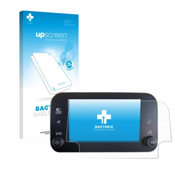 Parte frontale di una confezione del prodotto con il logo del marchio upscreen. Accanto è raffigurato il dispositivo Fiat Tipo