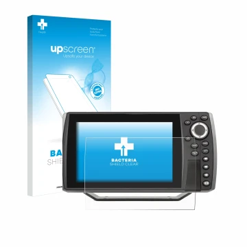 Parte frontale di una confezione del prodotto con il logo del marchio upscreen. Accanto è raffigurato il dispositivo Humminbir